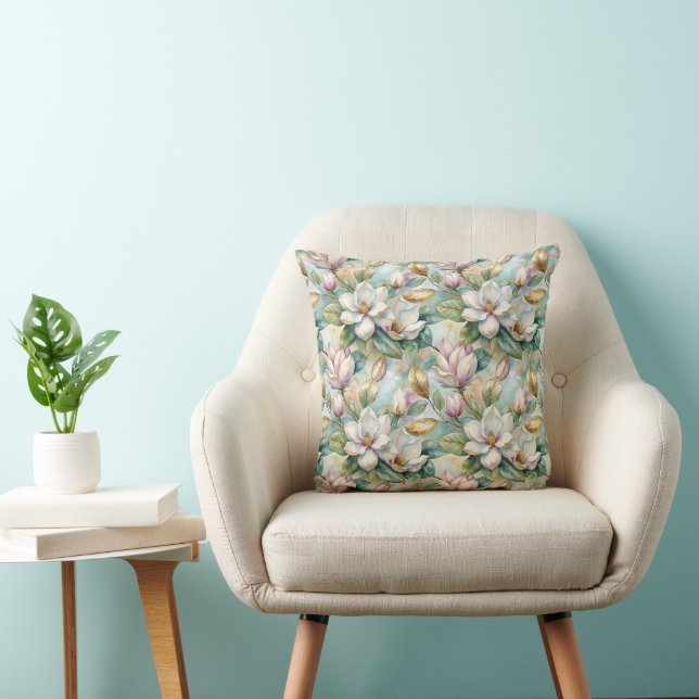 Almofada Pattern Elegant Magnolia Flowers (Cadeira)