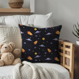 Almofada Pattern space lavender orange black