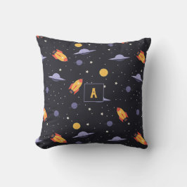 Almofada Pattern space lavender orange black monogram