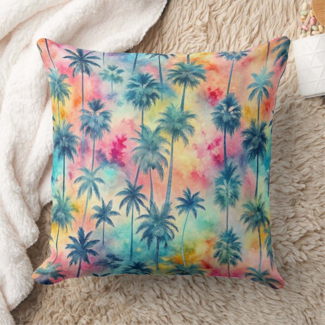 Almofada Pattern Tie Dye Palms  (Cobertor)