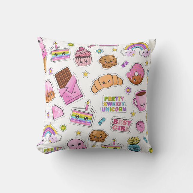 Almofada Patterno Funny Unicorn Magic Rainbow Cute (Frente)