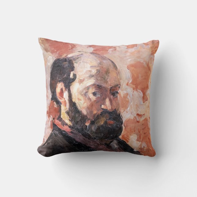Almofada Paul Cezanne - Autorretrato com fundo rosa (Frente)