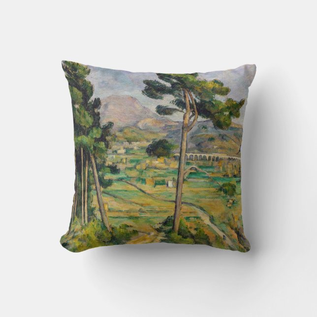 Almofada Paul Cezanne - Mont Sainte-Victoire e Viaduto (Frente)