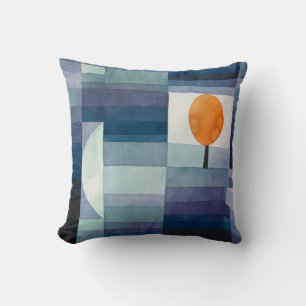 Almofada Paul Klee Precursor do Outono Azul Moderno Abstrat