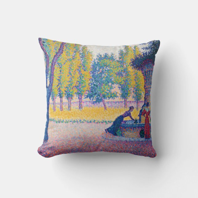 Almofada Paul Signac - Fountain des Lices, Santo-Tropez (Frente)