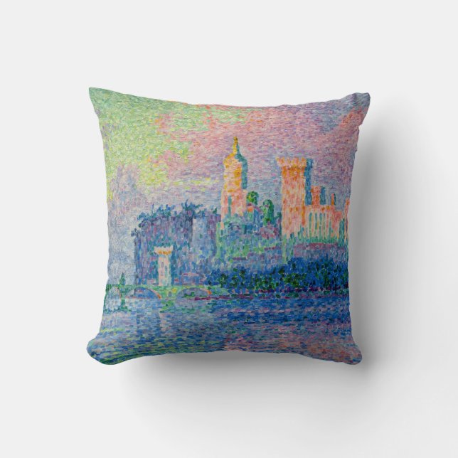 Almofada Paul Signac - O Palácio Papal, Avignon (Frente)