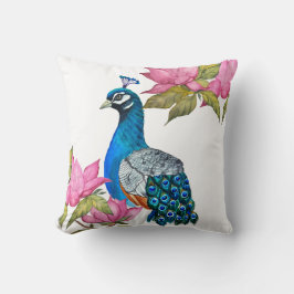 Almofada Pavão de Aquarela