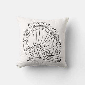 Almofada Pavão Ornamental Doodle