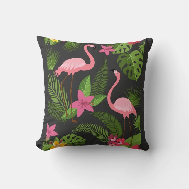 Almofada Pavão-Padrão Rosa com Camisa-Flor (Frente)