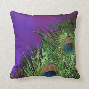 Almofada Pavão roxo da folha