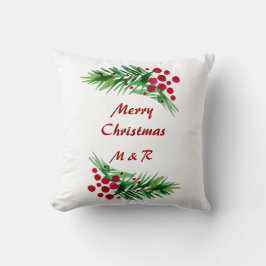 Almofada Pavimento De Pinheiros Com Aquarela Pintada À Mão,