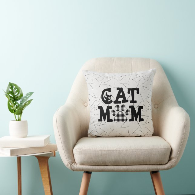 Almofada Pawprint de Mãe de Gato com Pelos de Gato  (Cadeira)