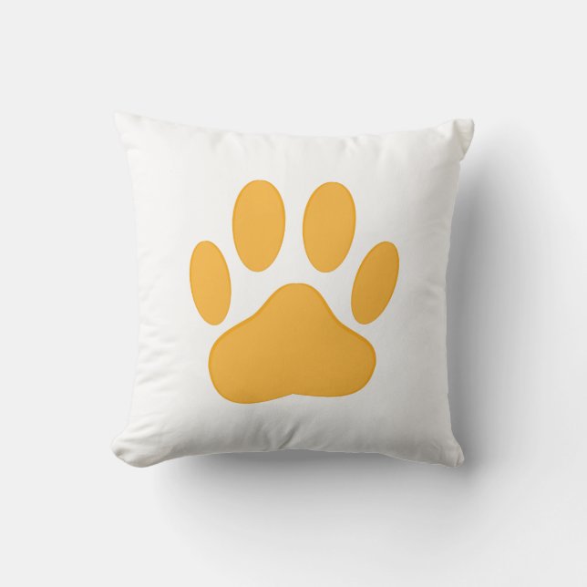Almofada Pawprint Laranja (Frente)