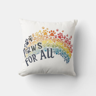 Almofada Paws for All - Rainbow Paw Print Unity (Peças para