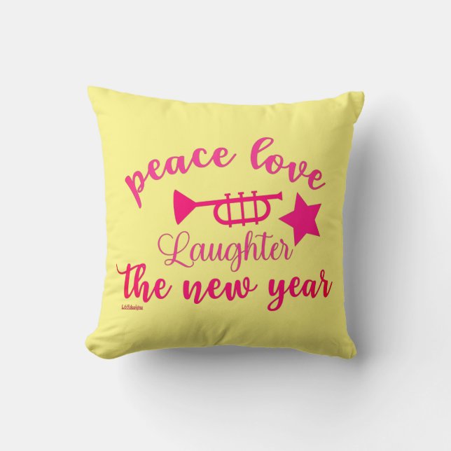 ALMOFADA PAZ AMOR E RIR NO NOVO ANO (Frente)