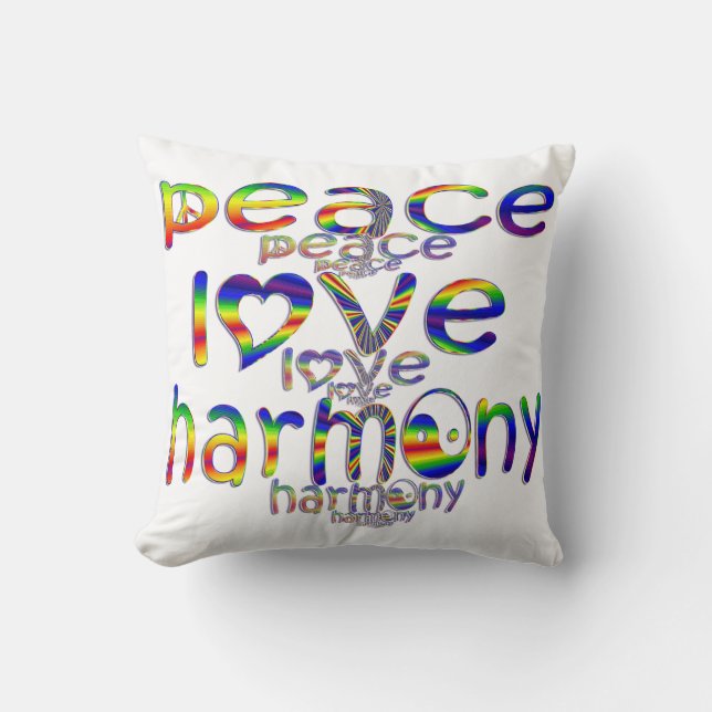 Almofada Paz Amor Harmonia (Frente)