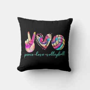 Almofada Paz Amor Jogador de Voleibol Estilo Tie Dye Mulher