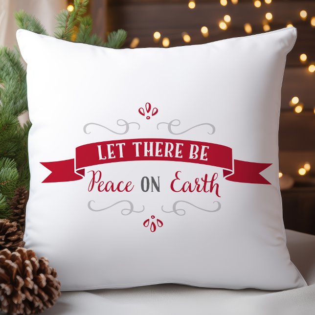 Almofada Paz Vermelha e Branca na Terra Natal (Criador carregado)