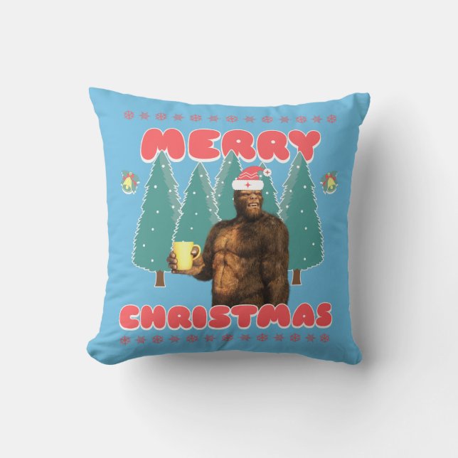 Almofada Pé Grande Engraçado - Feliz Natal (Frente)
