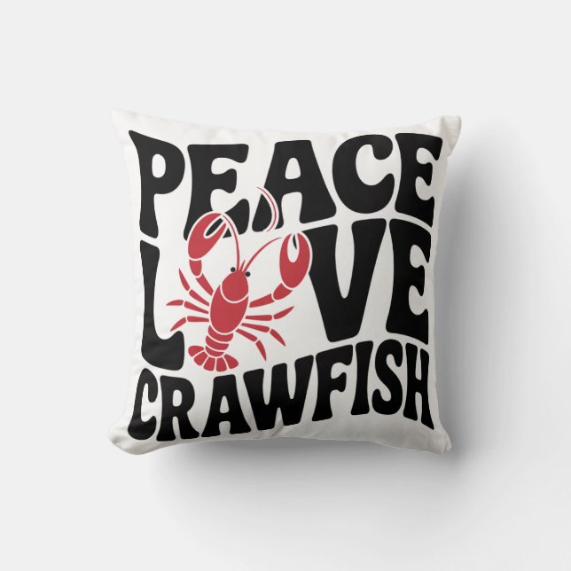 Almofada Peace Love and Crawfish Cajun  (Frente)