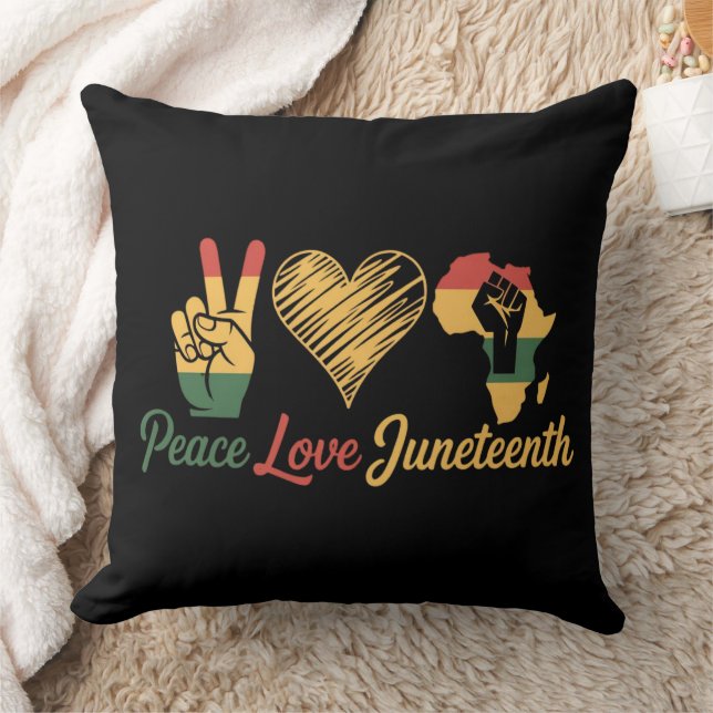 Almofada Peace Love Juneteenth (Cobertor)