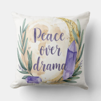 Almofada Peace Over Drama Pillow - Boho Spiritual Calm Cush