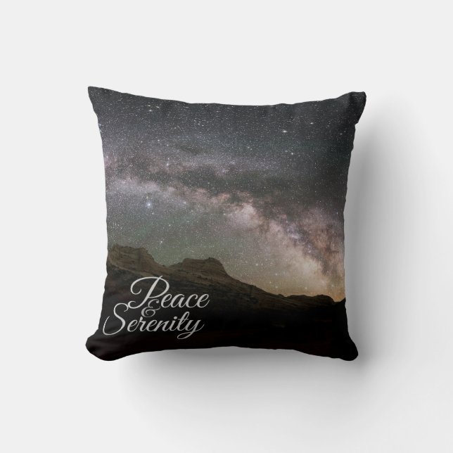 Almofada Peace & Serenity Mountain Night Sky (Frente)
