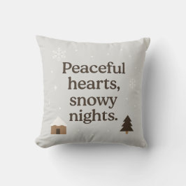 Almofada Peaceful Hearts,Snowy Nights Pillow | Winter decor