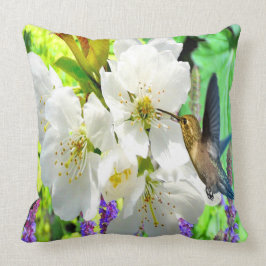 Almofada Peach Blossom Hummingbird