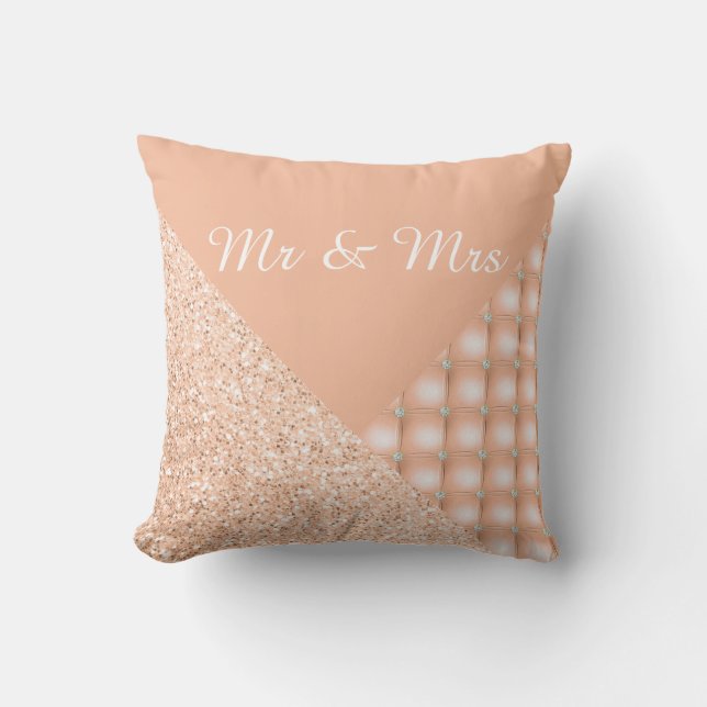 ALMOFADA PEACH DIAMONT COART GLITTER CUSHION RING TRAVESSEI (Frente)