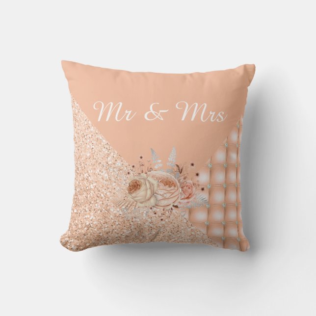 ALMOFADA PEACH DIAMONT COART GLITTER CUSHION RING TRAVESSEI (Frente)