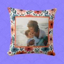 Peach e Primavera azul padrão floral Personalizado