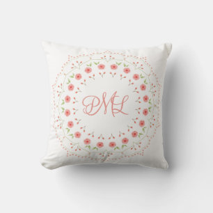 Almofada Peach Floral Mandala Inicializa Travesseiro decora