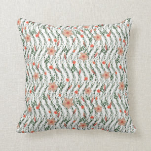 Almofada Peach Orange and Green Folheto Padrão