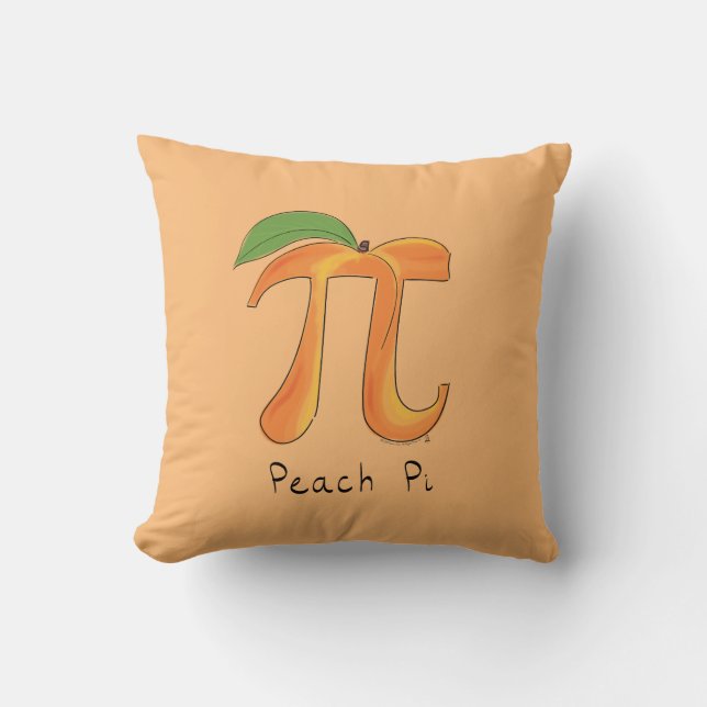 Almofada Peach Pi - Símbolo Professor de Matemática (Frente)