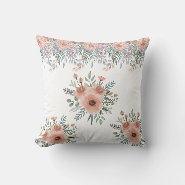 Almofada Peachy Floral Delight Travesseiro (Frente)