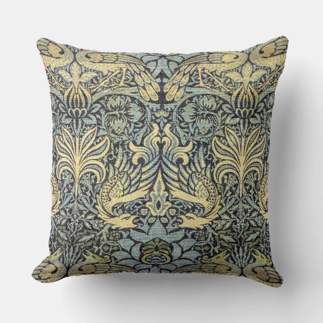 Almofada Peacock and Dragon", por William Morris (Frente)