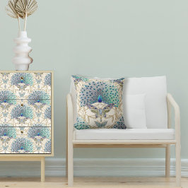 Almofada Peacock Art Deco Nouveau Butterfly Elegante Dourad