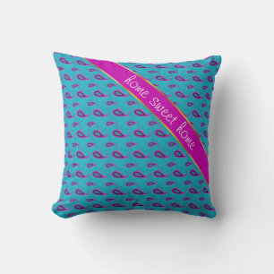 Almofada Peacock e Magenta Paisley Pattern