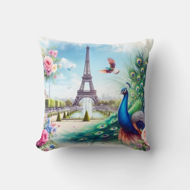Almofada peacock paris (Frente)
