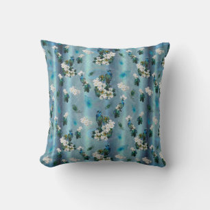 Almofada Peacocks - Flores Brancas Emerald Green Silk