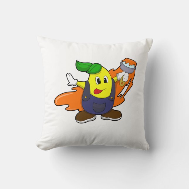 Almofada Pear como Pincel com Pincel de Tinta (Frente)