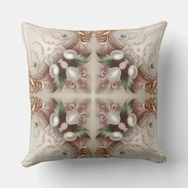 Almofada Pearl Embellishments Throw Pillow (Verso)