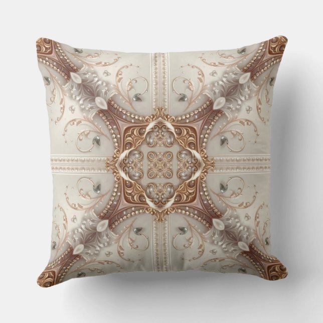 Almofada Pearl Embellishments Throw Pillow (Verso)