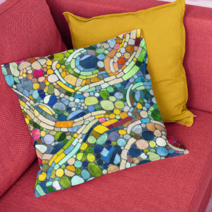 Almofada Pebbles - Arte Mosaica Colorida