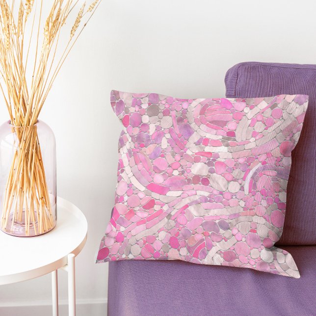 Almofada Pebbles Mosaico Art - Rosa Blush Pink (Criador carregado)