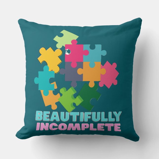 Almofada Peça de Puzzle Colorida Maravilhosamente Incomplet (Frente)