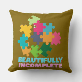 Almofada Peça de Puzzle Colorida Maravilhosamente Incomplet