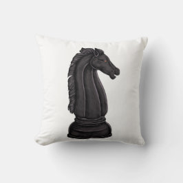 Almofada Peça de xadrez preta vintage