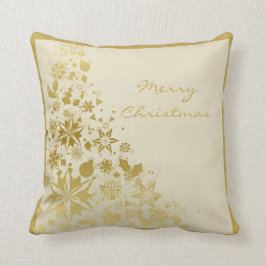 Almofada Peças de Natal Douradas elegantes